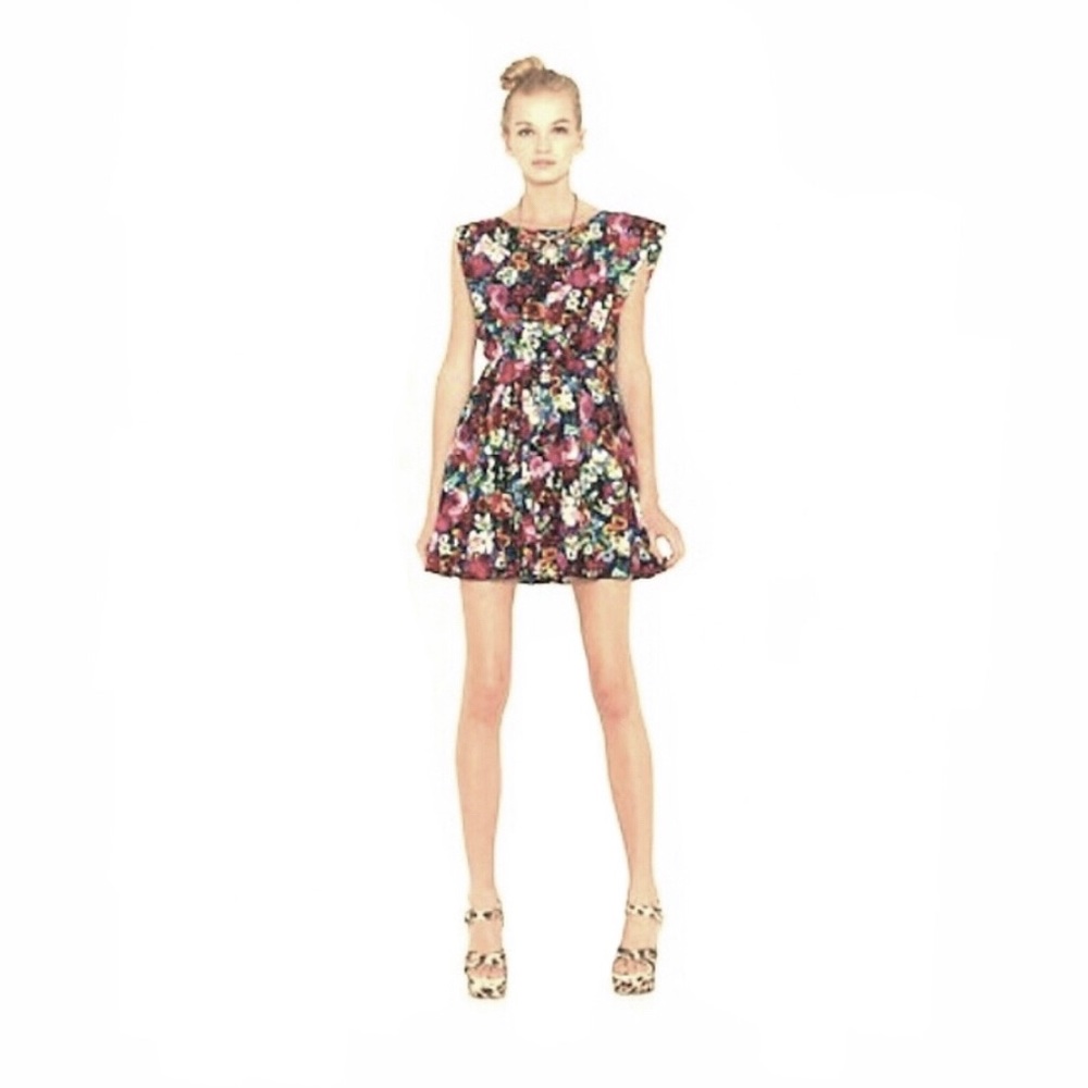 Alice + Olivia Matilda Floral Print Silk Dres